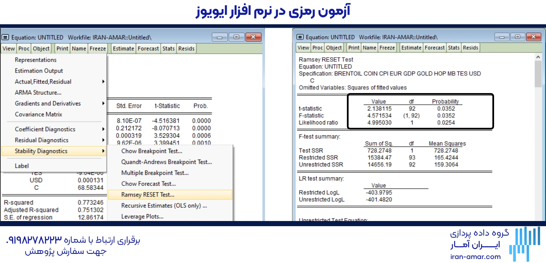 ایجاد مدل بهینه در مفهوم تصریح مدل با روش گام به گام Stepwise regression